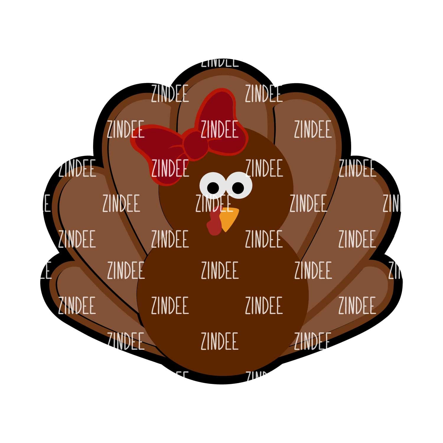 Turkey Bow Acrylic Blank- Sticker- UV DTF (3 inch)