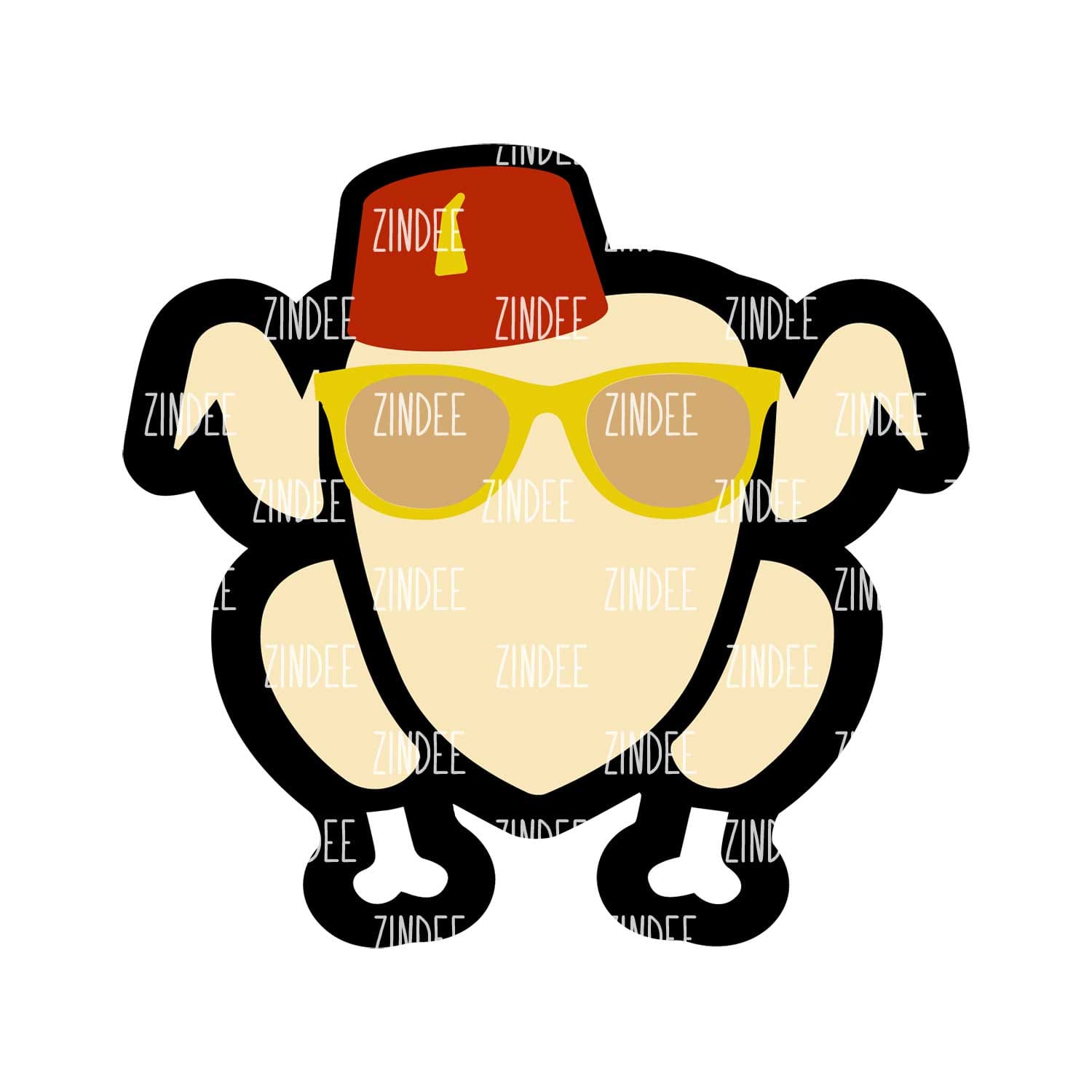 Turkey Hat Glasses Acrylic Blank- Sticker- UV DTF (3 inch)