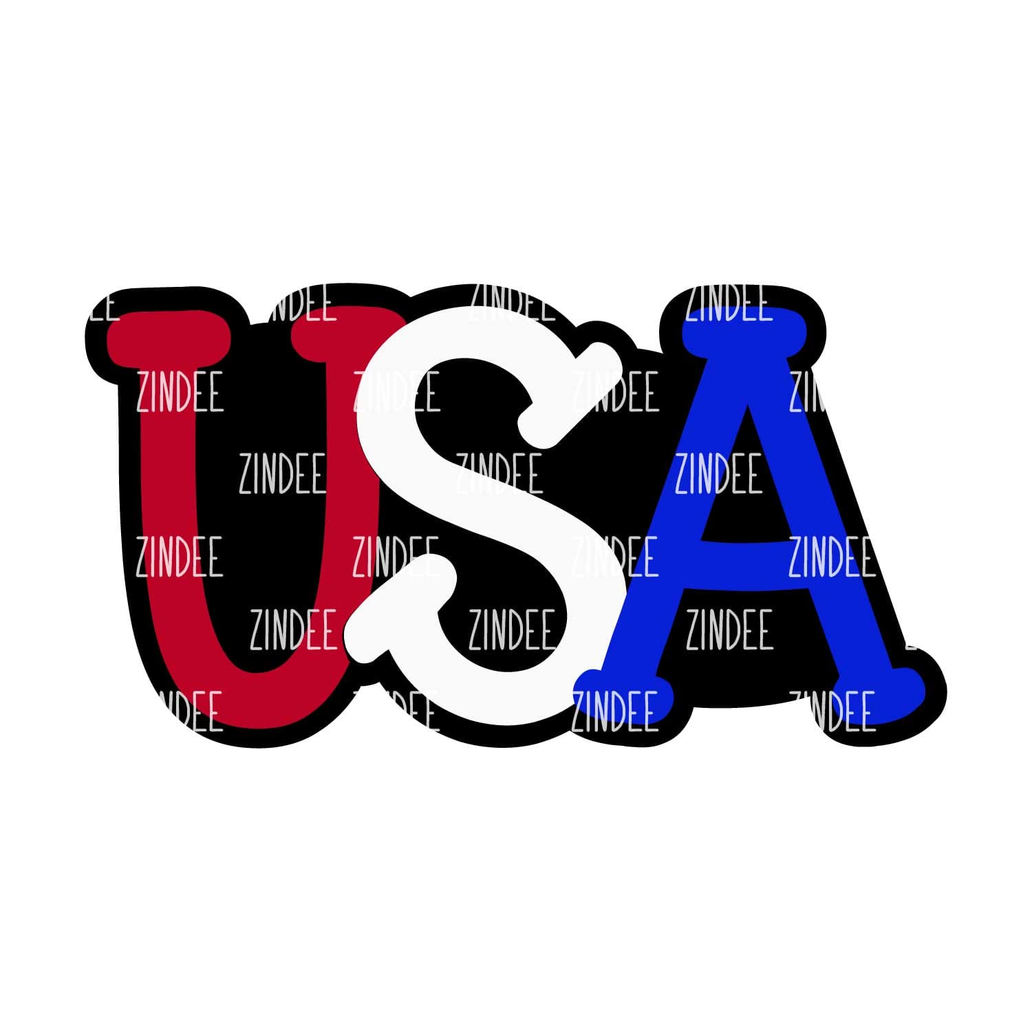 USA Letters Acrylic Blank- Sticker- UV DTF (1.5 inch)
