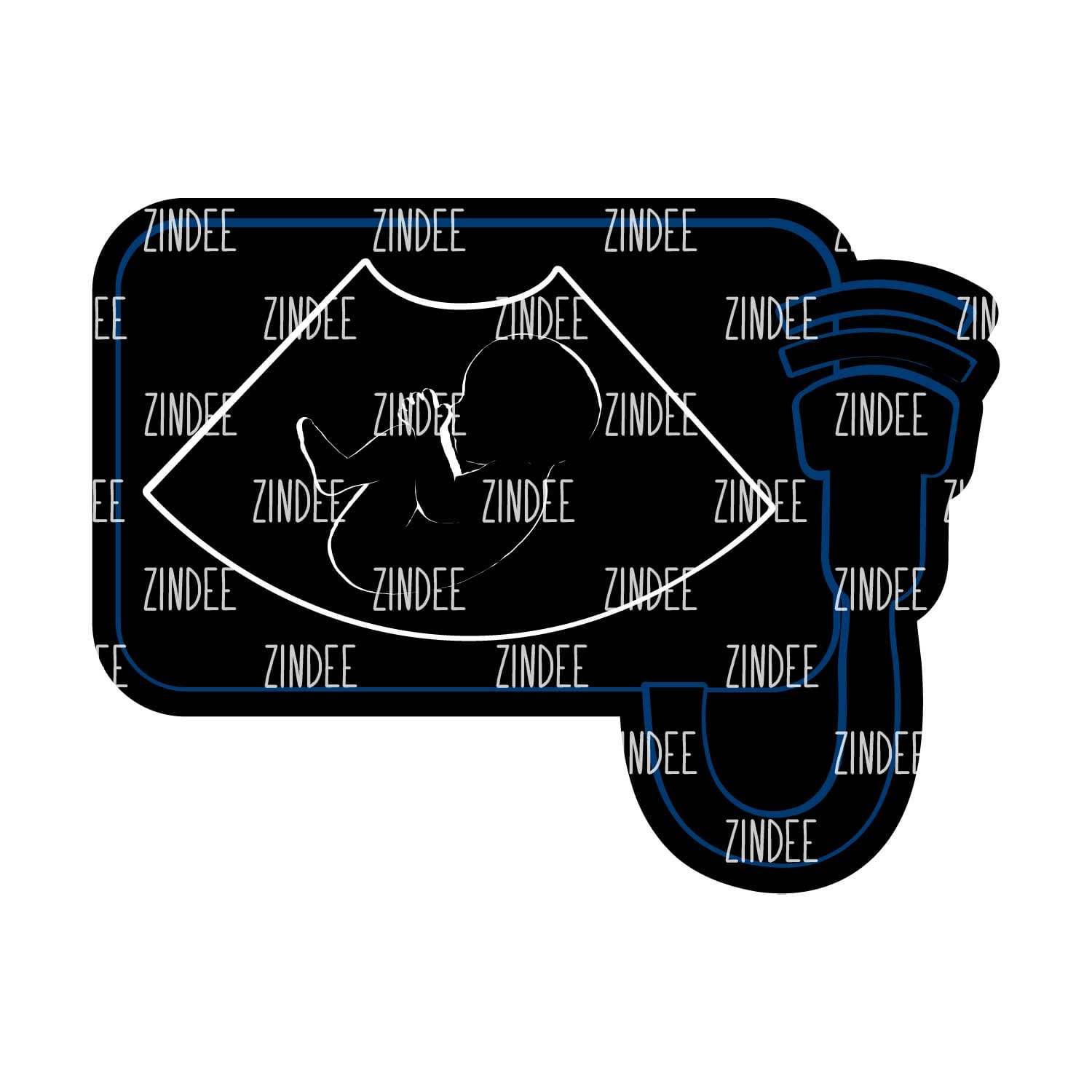 Ultrasound Baby Acrylic Blank- Sticker- UV DTF (2 inch) NO HOLE