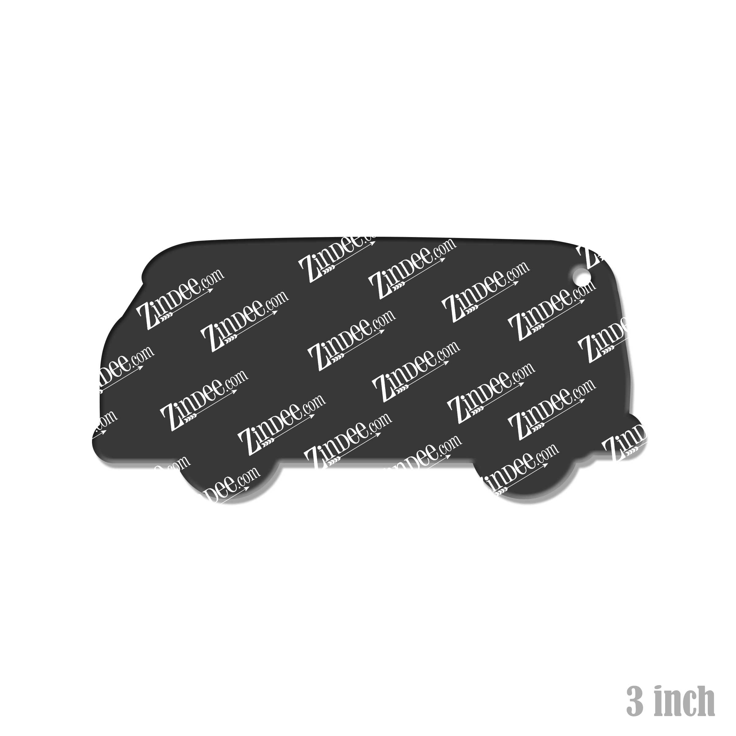 V Bus Side View acrylic blank (3 inch) (5 piece minimum)