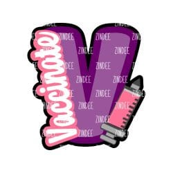 Alternative view of Vaccinate Monogram acrylic blank (2 inch) NO HOLE