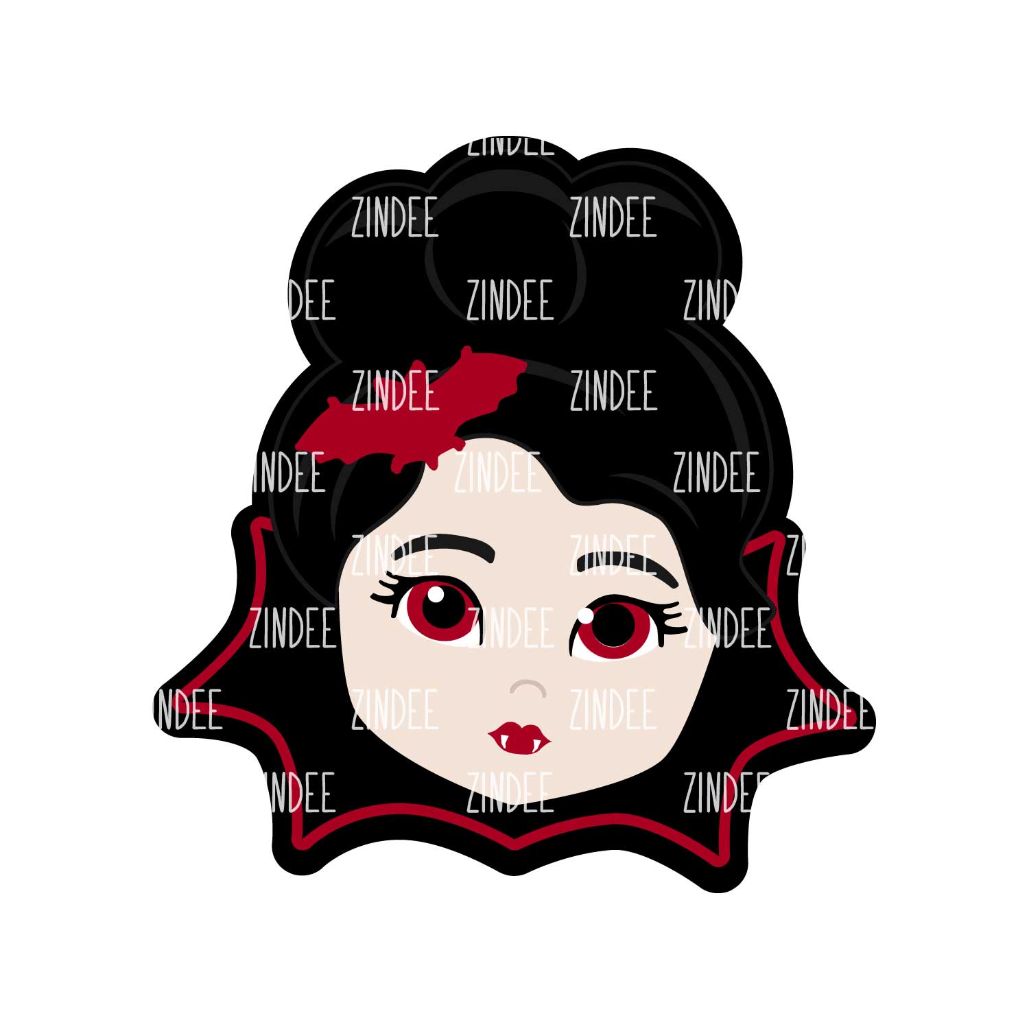 Vampire Girl Acrylic Blank- Sticker- UV DTF (1.5 inch)