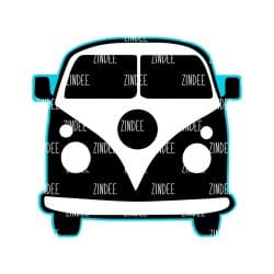 Vintage Bus – Acrylic Badge Reel Blank (2") No Hole | Optional Sticker or UV DTF