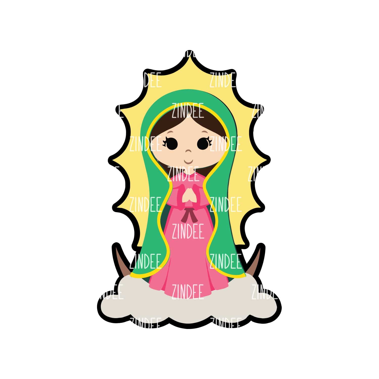 Alternative view of Virgen of Guadalupe acrylic blank (3 inch)