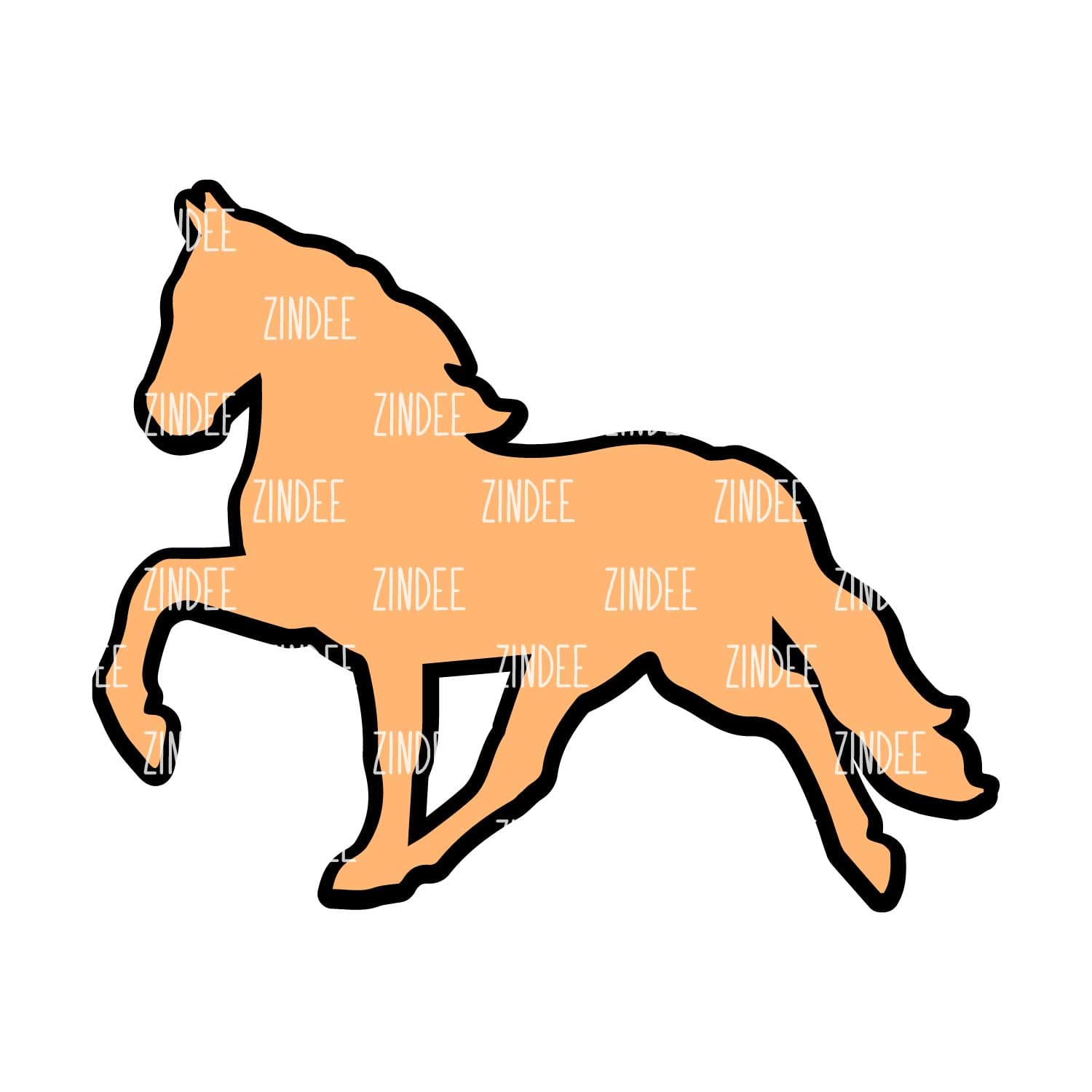 Alternative view of Walking Horse acrylic blank (2 inch) NO HOLE (5 piece minimum)