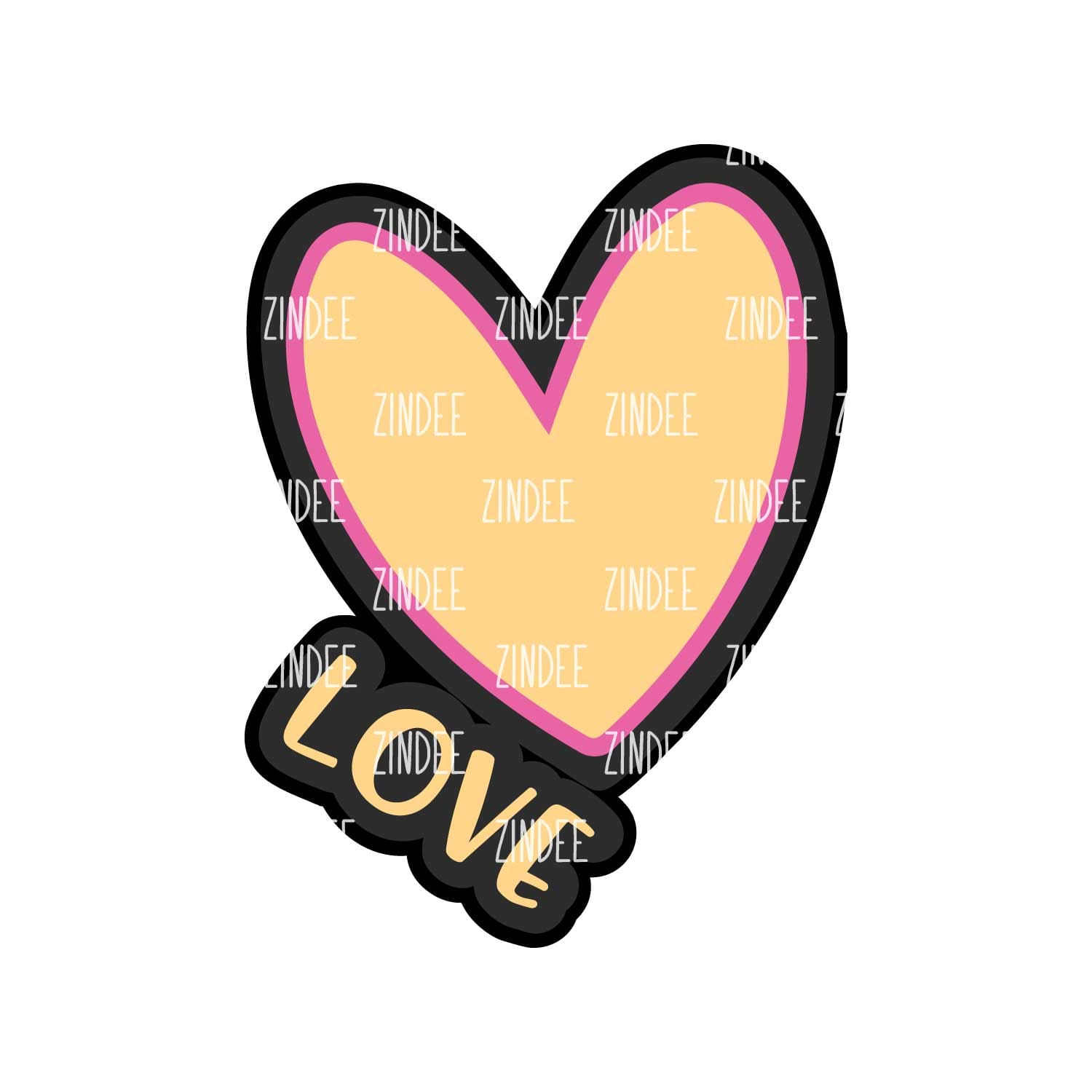 Whimsy Heart Acrylic Blank- Sticker- UV DTF (2 inch) NO HOLE