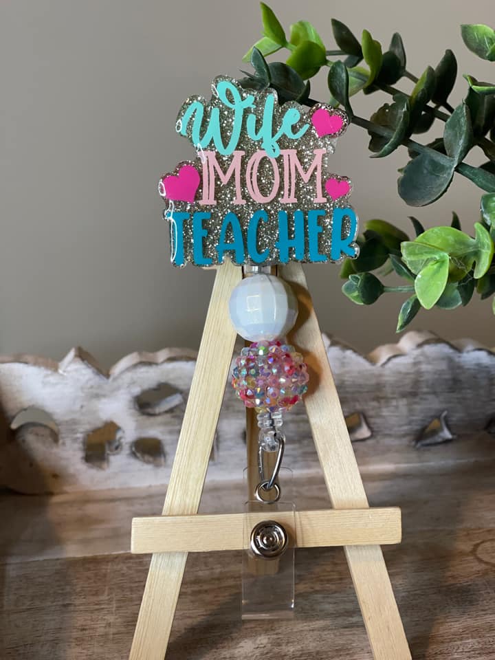 Wife Mom Teacher Acrylic Blank- Sticker- UV DTF (2 inch) NO HOLE - Image 3