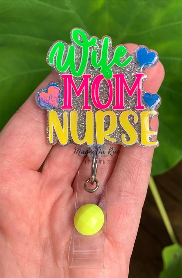 Wife Mom Nurse Acrylic Blank- Sticker- UV DTF (2 inch) NO HOLE - Image 3