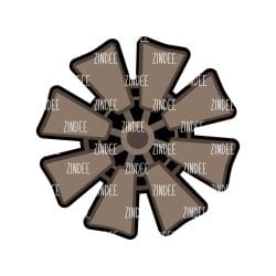 Alternative view of Windmill acrylic blank (3 inch) NO HOLE