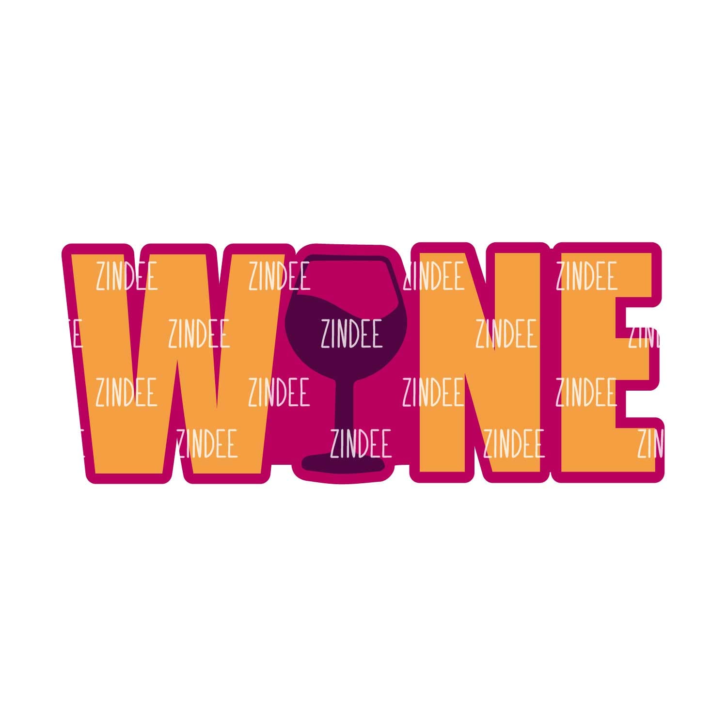 Alternative view of Wine (word) acrylic blank (2 inch) NO HOLE (5 piece minimum)