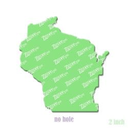 Alternative view of Wisconsin – Acrylic Badge Reel Blank (2") No Hole | Optional Sticker or UV DTF