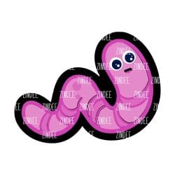 Worm – Acrylic Badge Reel Blank (2") No Hole | Optional Sticker or UV DTF