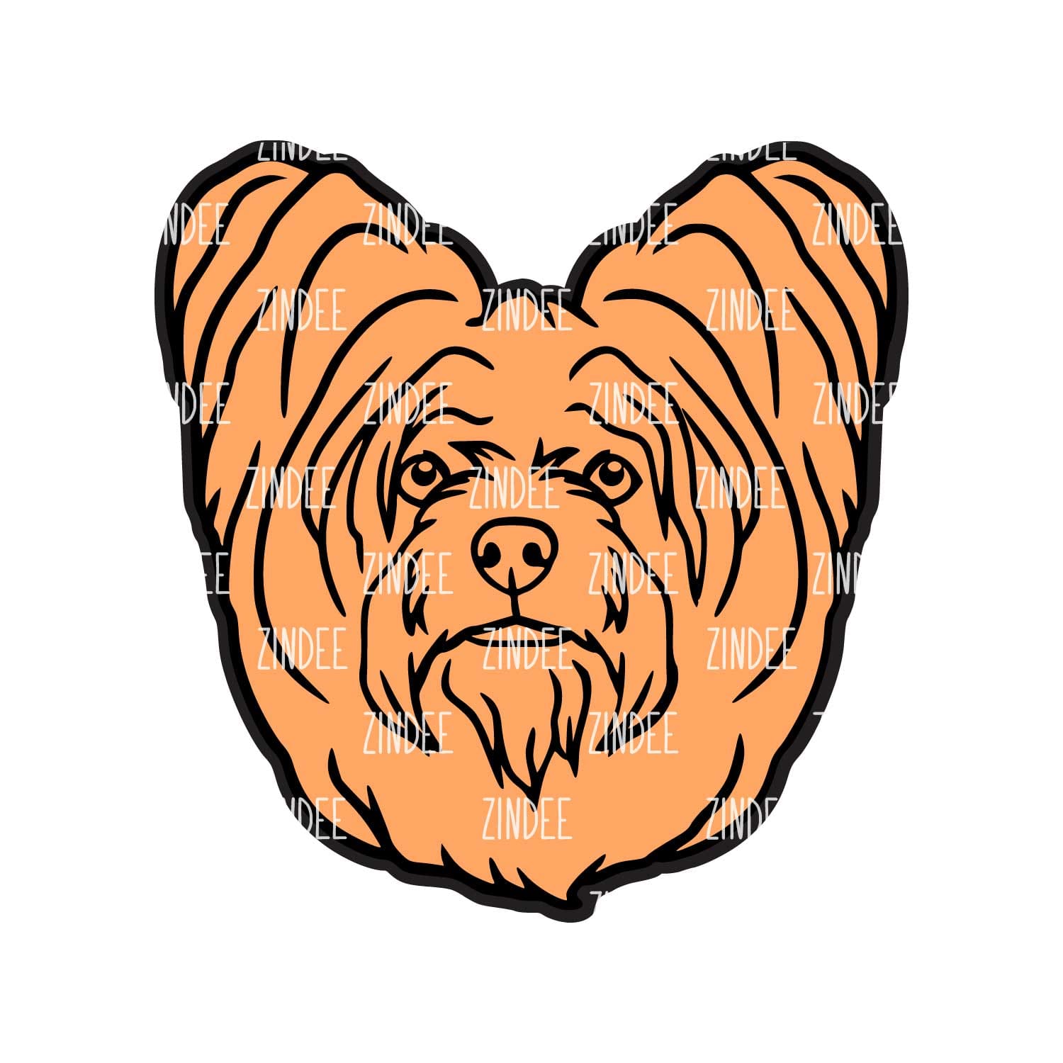Alternative view of Yorkshire Terrier Head acrylic blank (2 inch) NO HOLE (5 piece minimum)