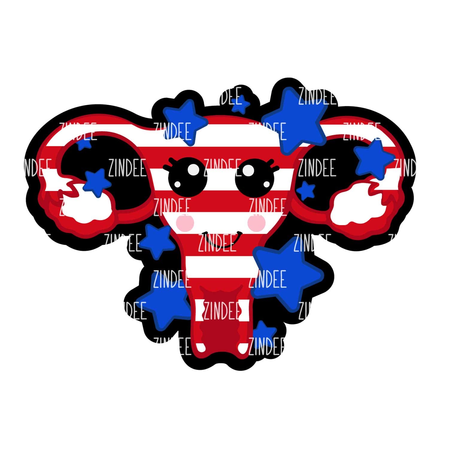 American Uterus Acrylic Blank- Sticker- UV DTF (2.5 inch)