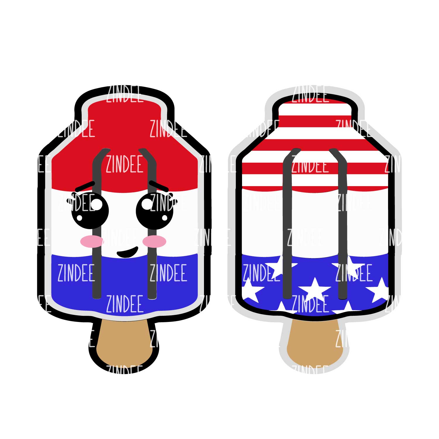 American Popsicle Acrylic Blank- Sticker- UV DTF (3 inch)