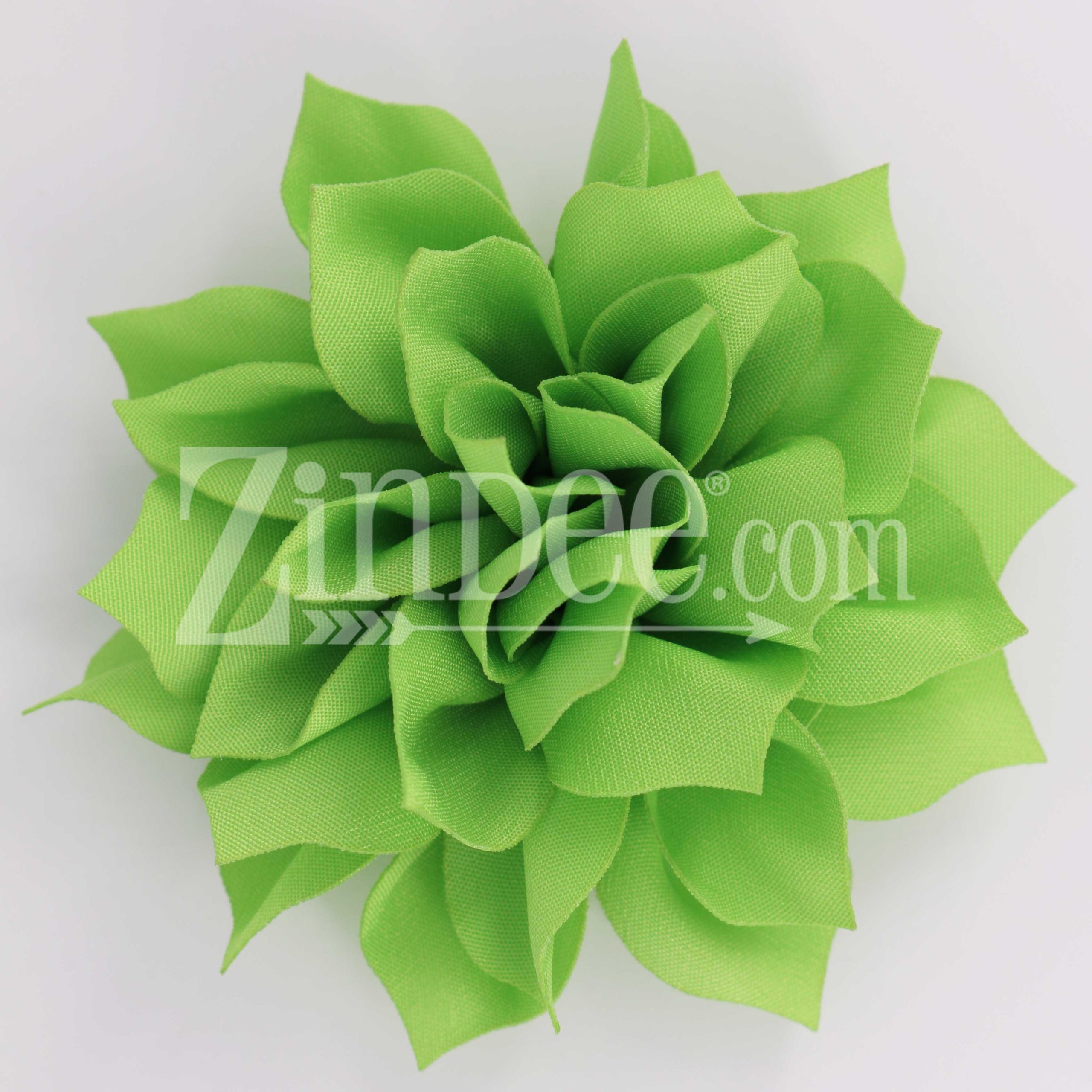 Apple Green Fabric Flower (3.5")