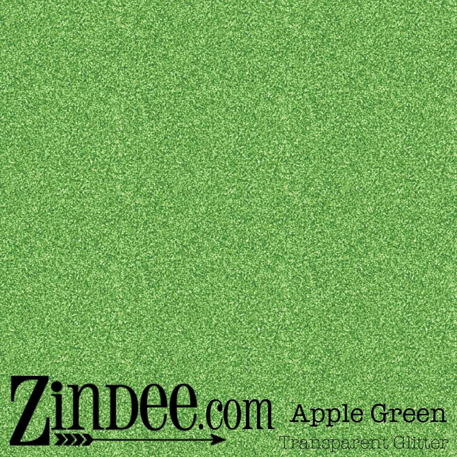 Apple Green Transparent Glitter Vinyl