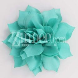Aqua Fabric Flower (3.5")