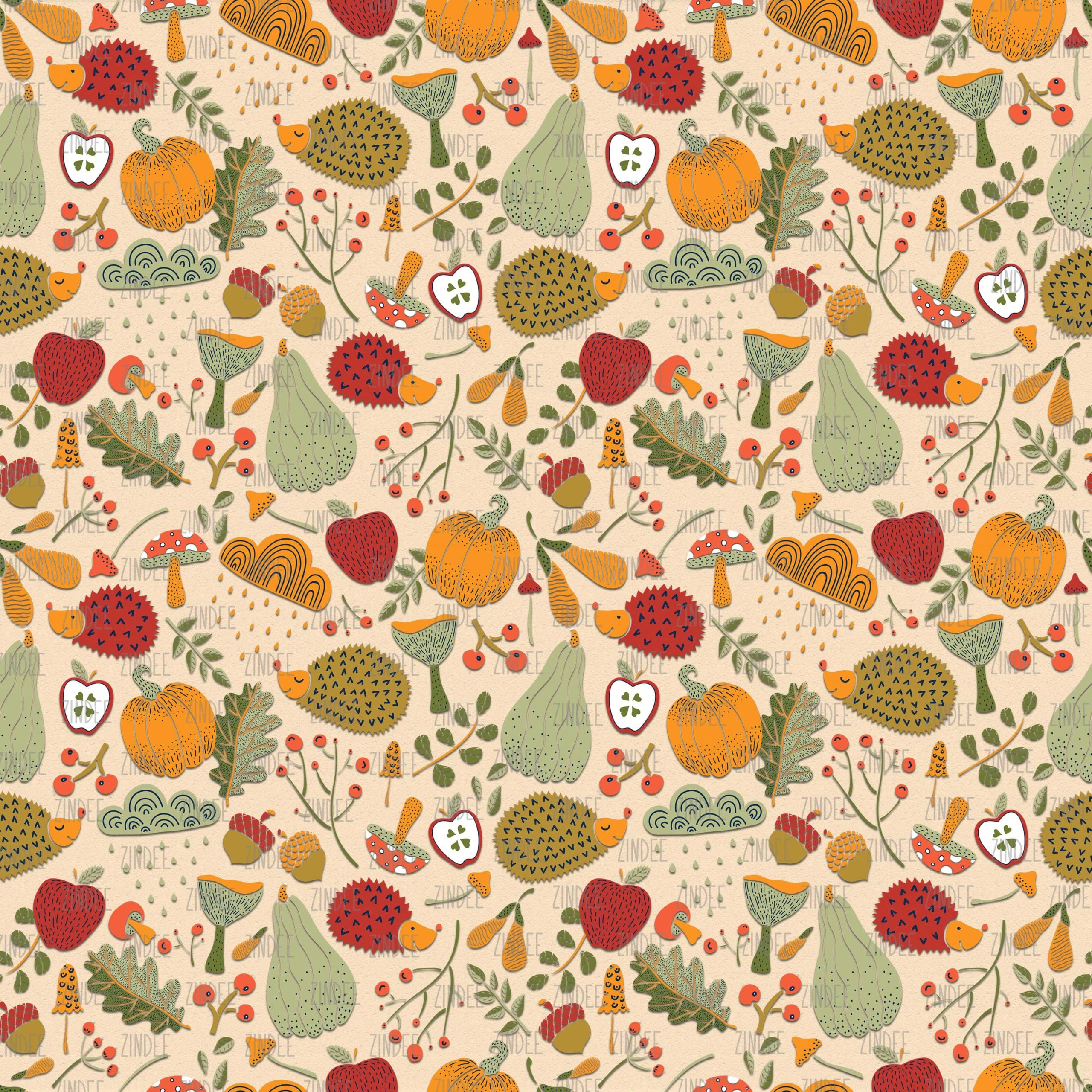 Autumn Harvest Cream seamless (vinyl)