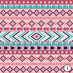 Alternative view of Aztec Tribal Navy and Coral (vinyl)