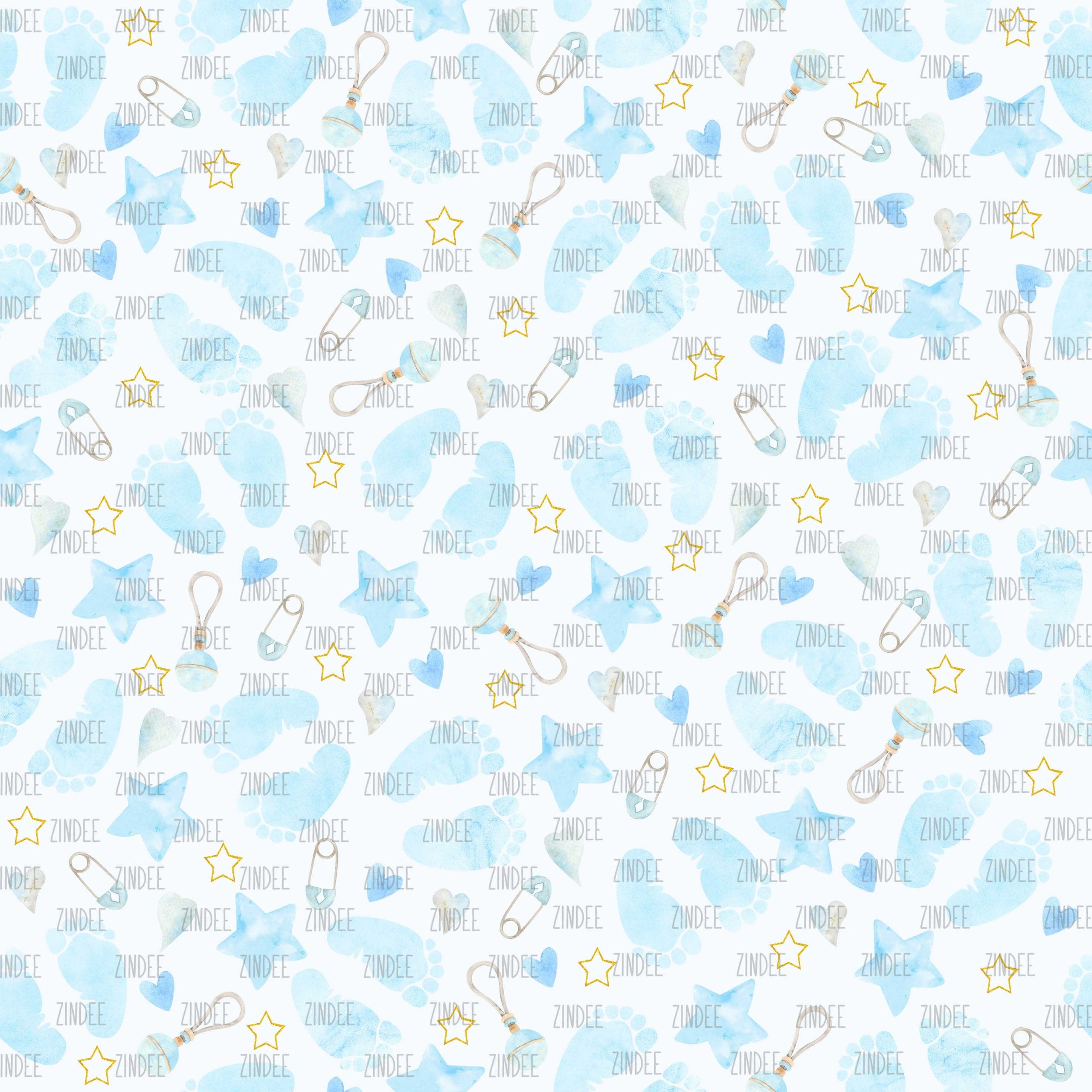 Baby Feet Blue seamless (vinyl)