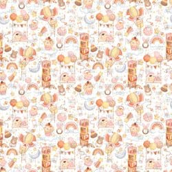 Baby Girl Air Balloon seamless (digital paper)