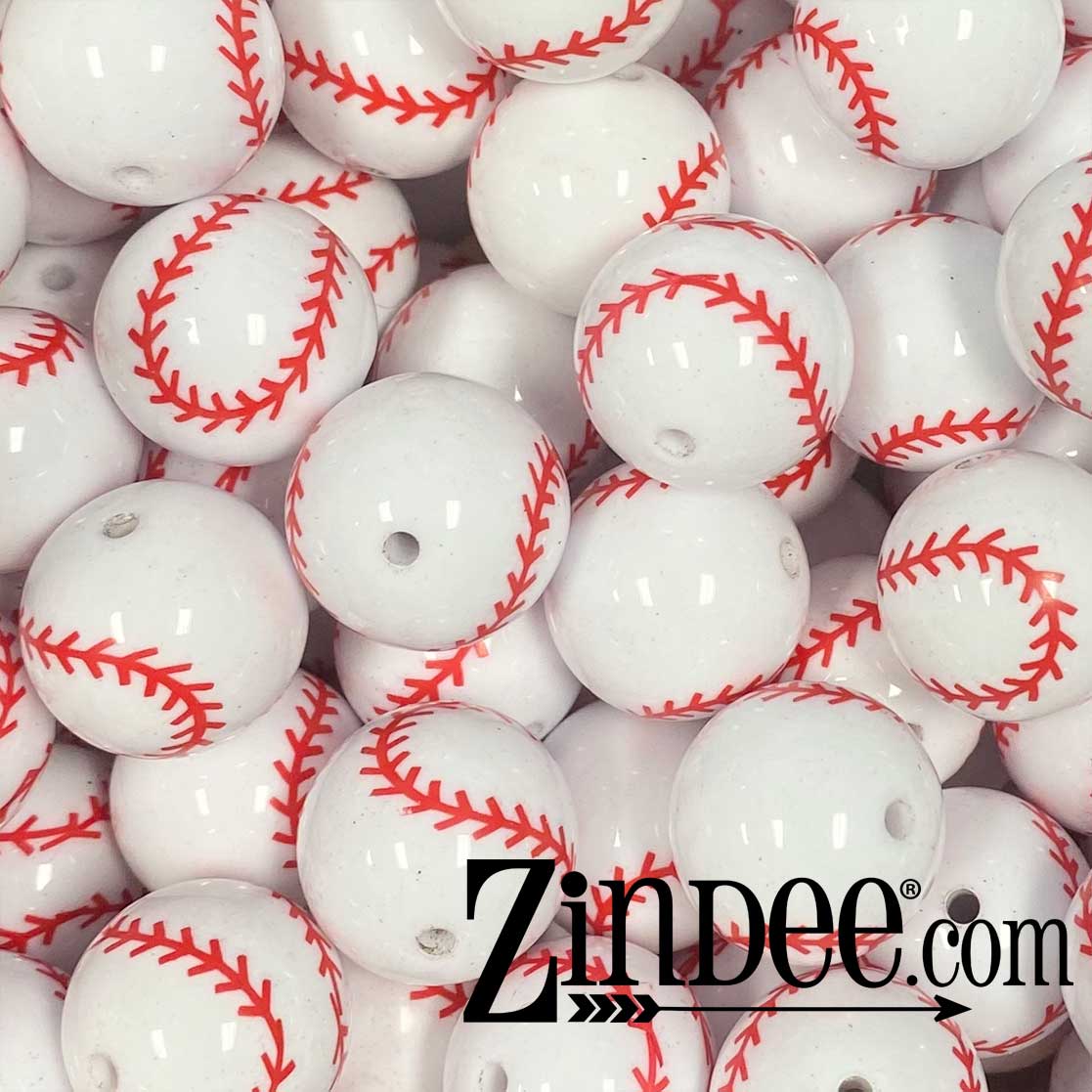 Baseball (Beads) 20mm 12 pack