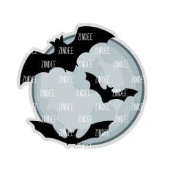 Batty Moon – Acrylic Keychain Blank (2.5") | Optional Sticker or UV DTF