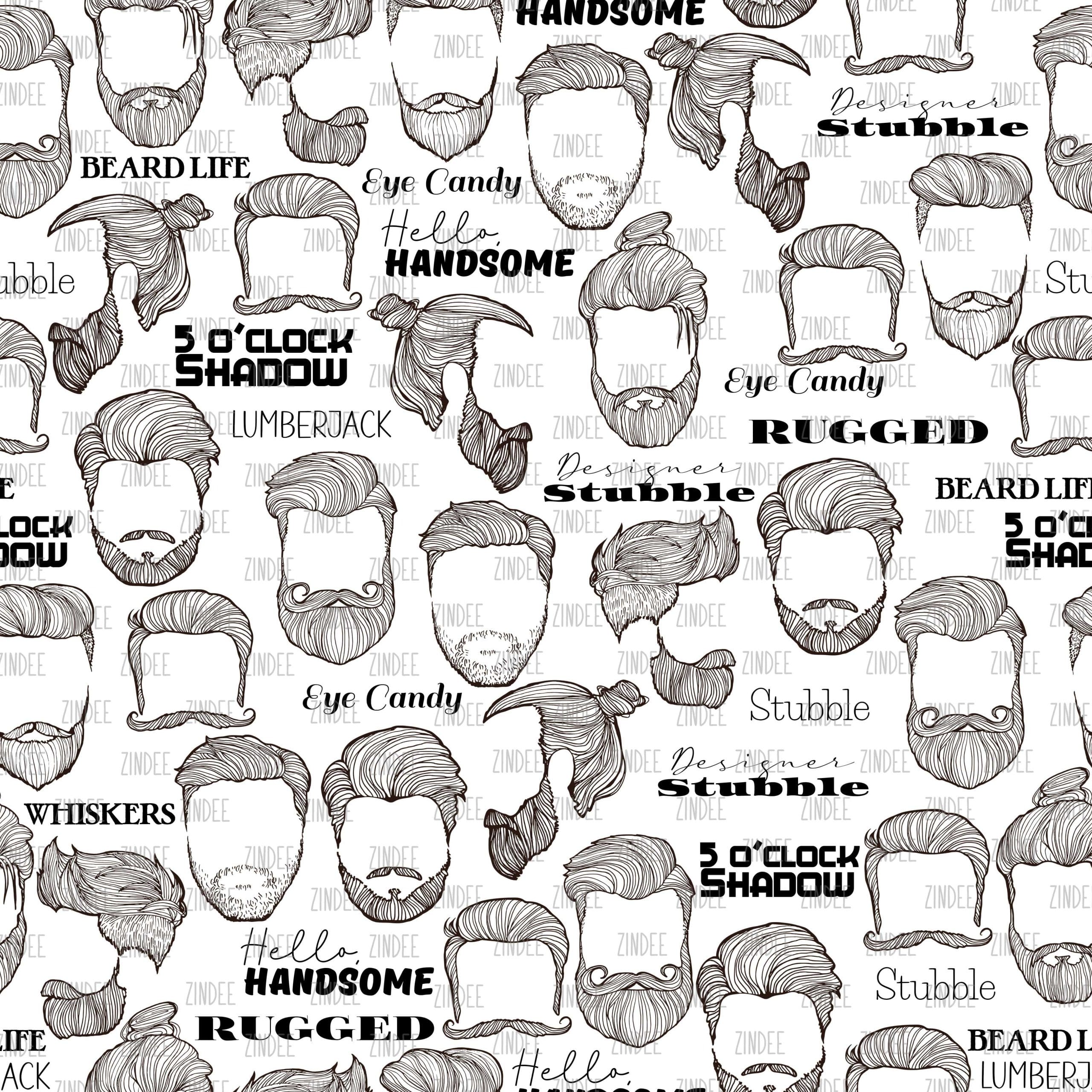 Beard Love seamless (digital paper)