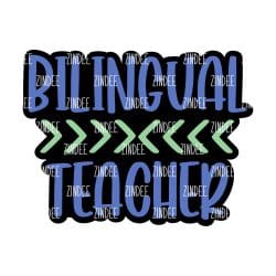 Bilingual Teacher – Acrylic Badge Reel Blank (2") No Hole | Optional Sticker or UV DTF