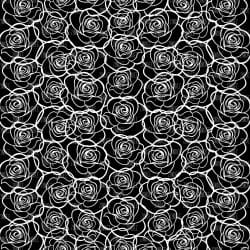 Black White Rose Outline (digital paper)