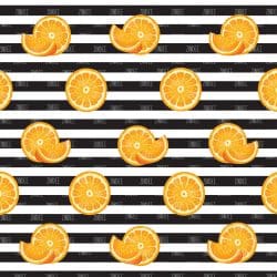 Black White Stripe Fruit Orange (vinyl)