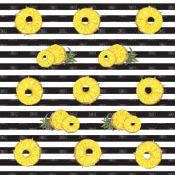 Black White Stripe Fruit Pineapple (vinyl)