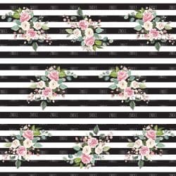 Black White Stripe Pink Floral (vinyl)