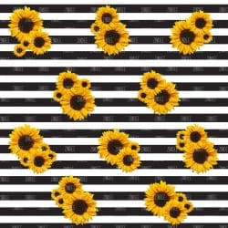 Black White Stripe Sunflowers (vinyl)
