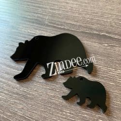 Bear – Mini Acrylic Charm Blank (1.5") | Optional Sticker or UV DTFBLACK - Image 4