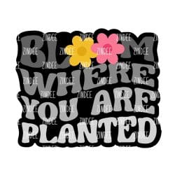 Bloom Where Planted – Acrylic Badge Reel Blank (2") No Hole | Optional Sticker or UV DTF