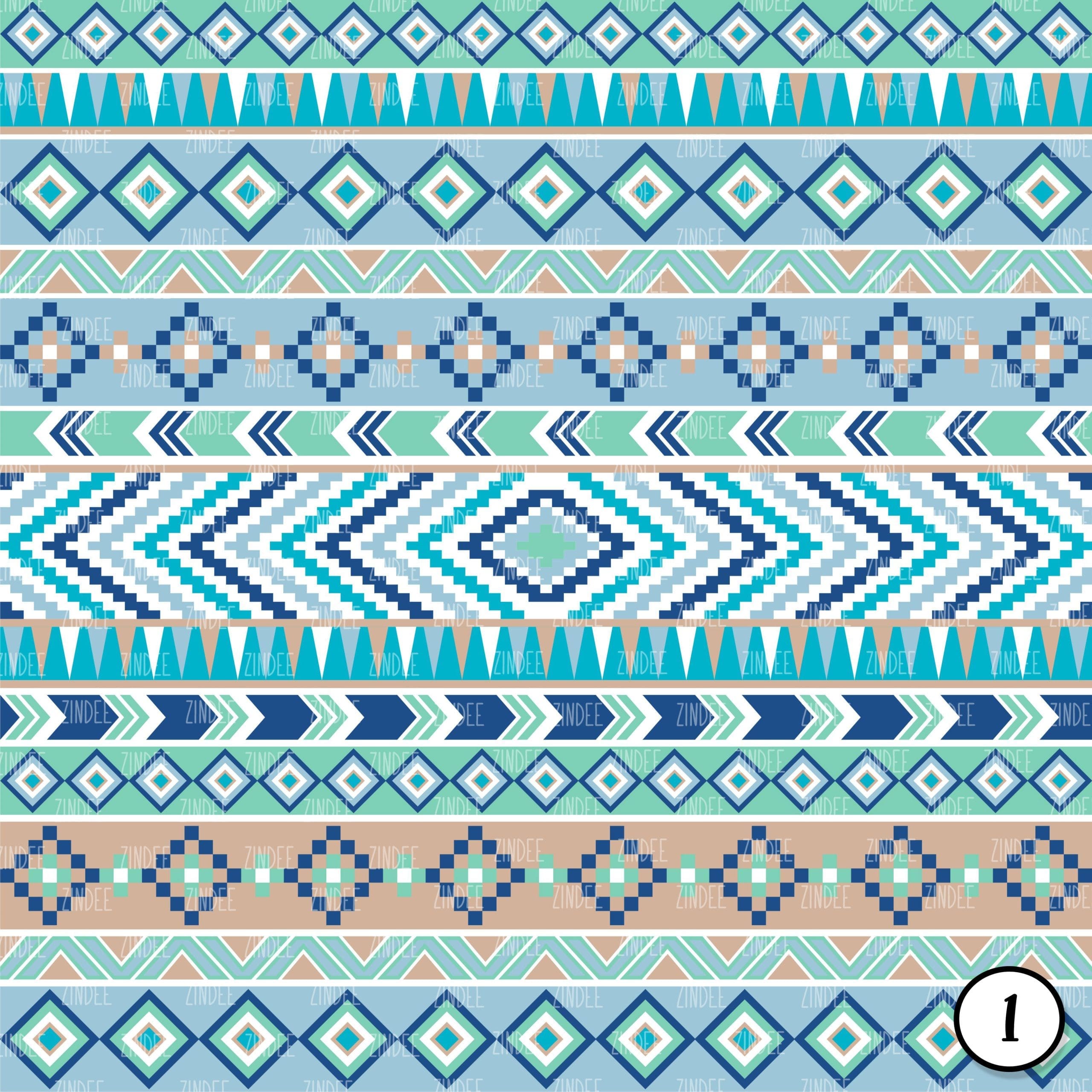 Alternative view of Blue Aztec Tribal (vinyl)