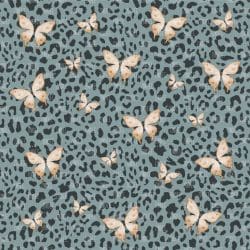 Cheetah Butterflies Blue seamless (vinyl)