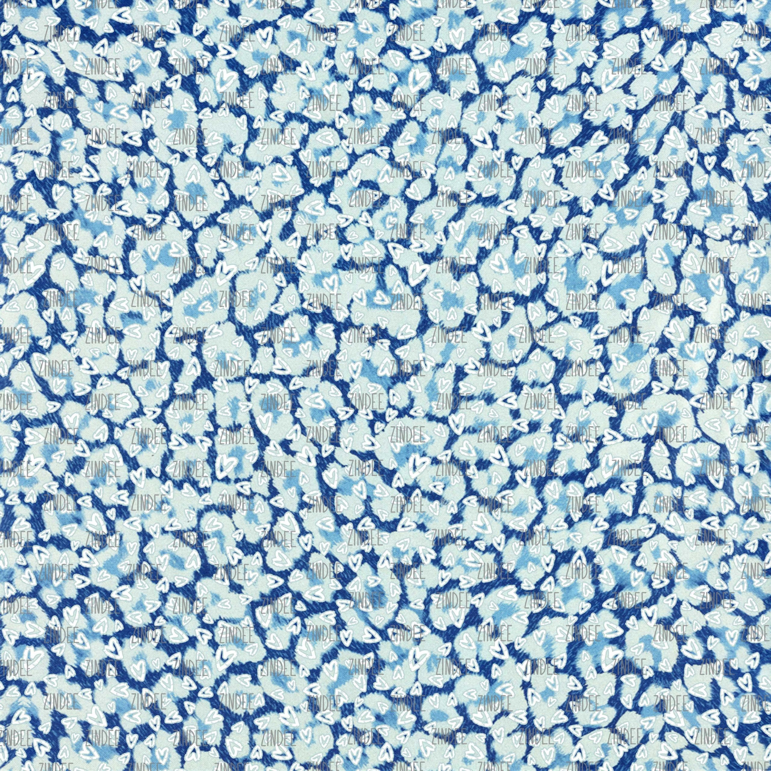 Sketch Hearts Blue Leopard (vinyl)