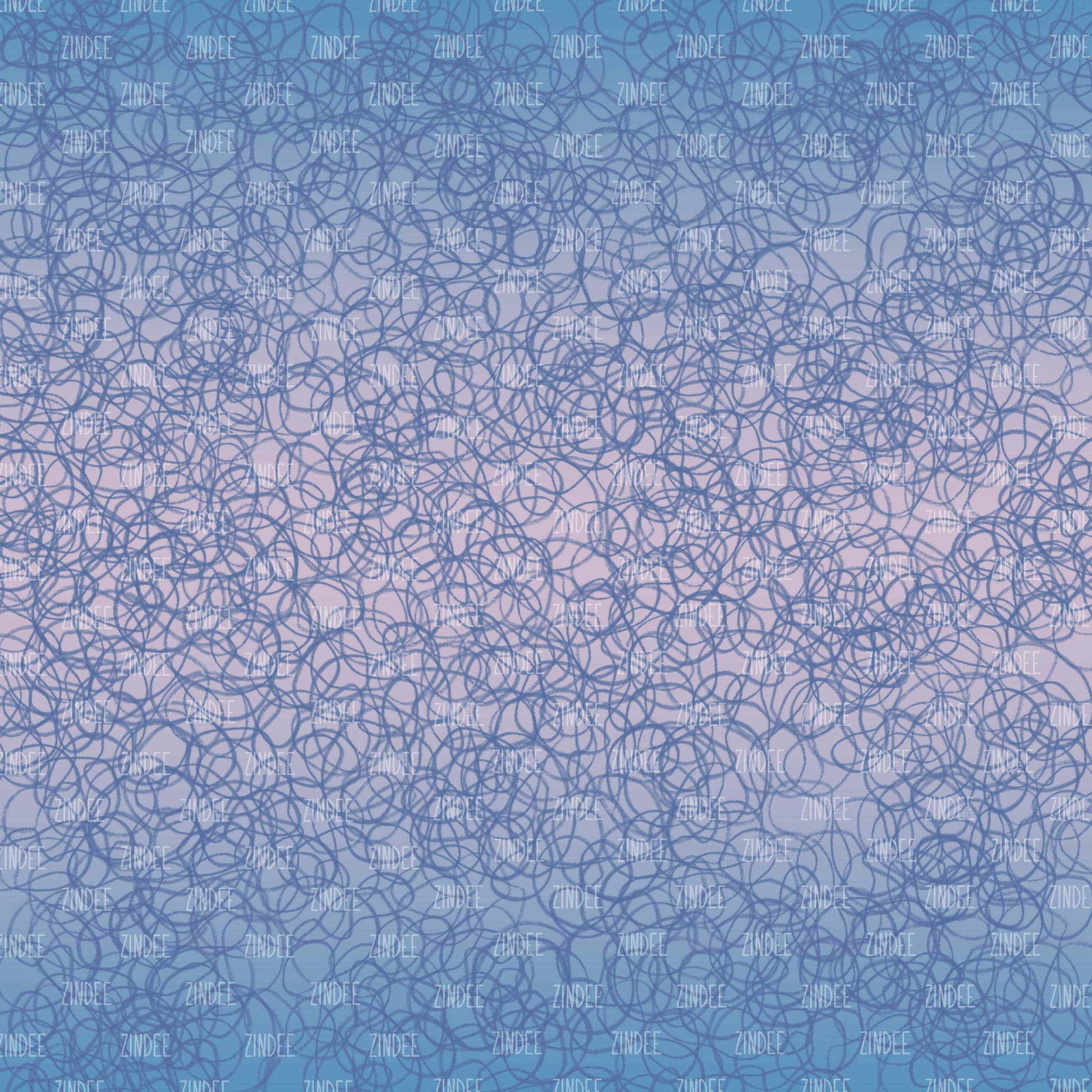 Blue Ombre Scribbles (vinyl)