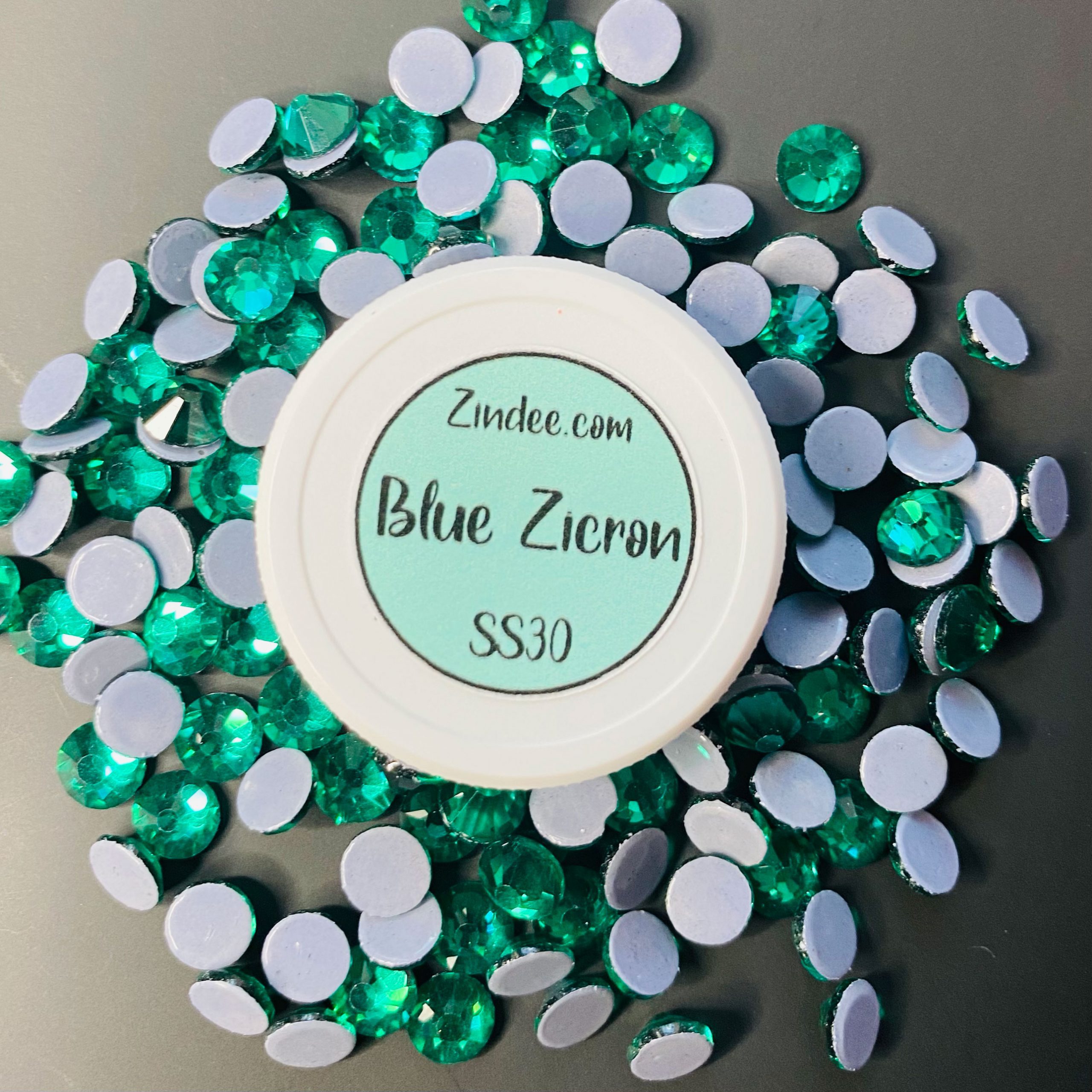 Blue Zircon Hotfix Rhinestone ss30 (machine cut) 100+ stones