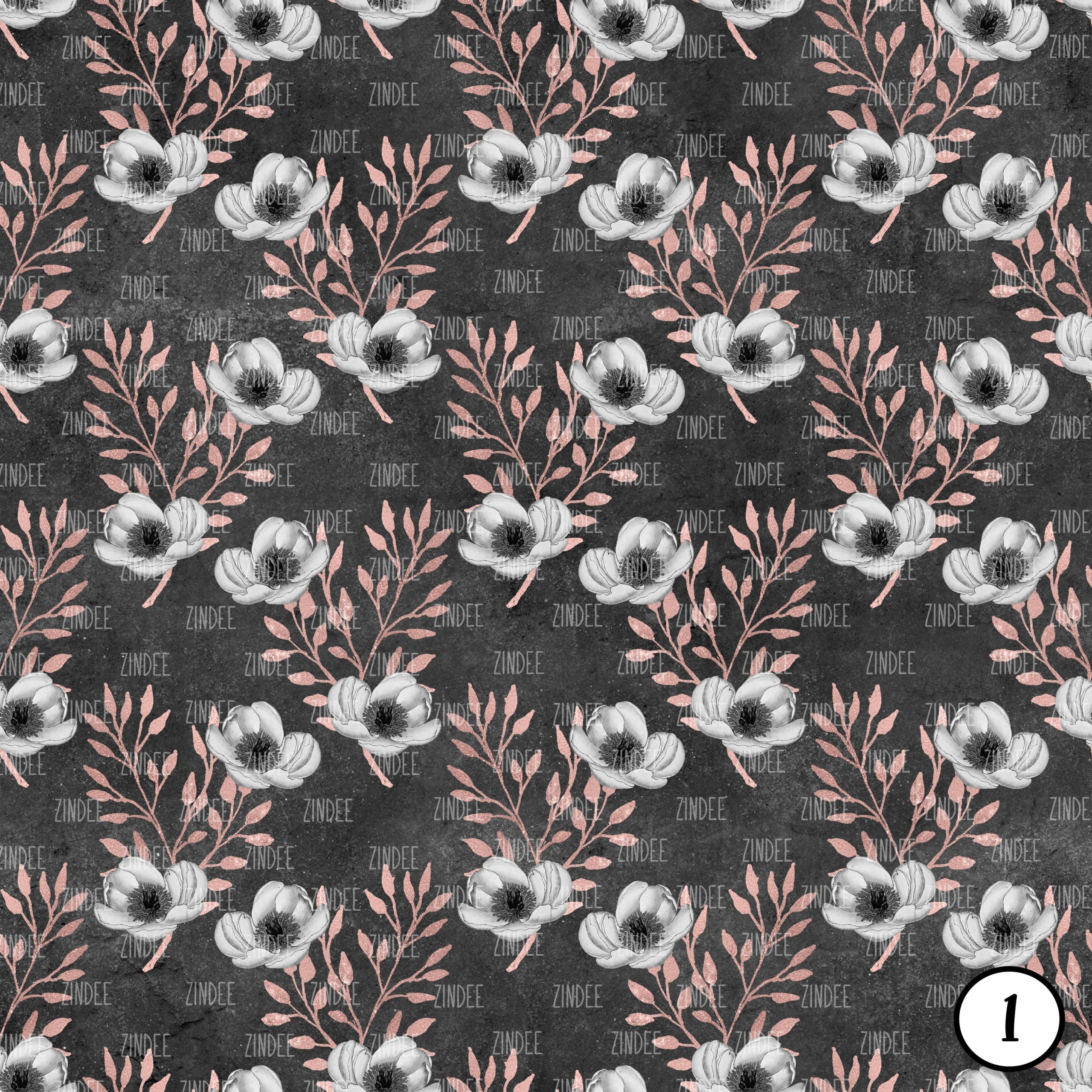 Alternative view of Blush and Charcoal Floral (vinyl)