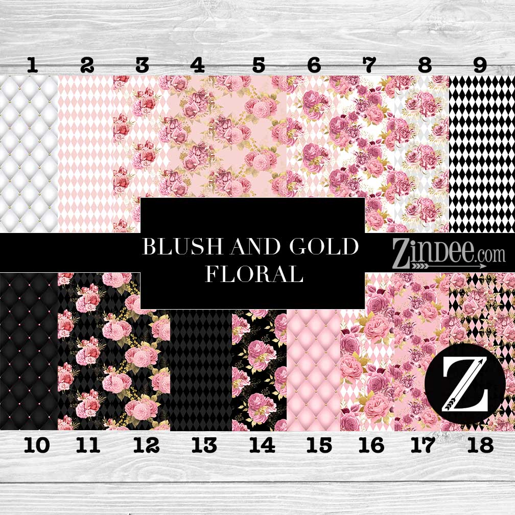 Blush and Gold Floral (vinyl)