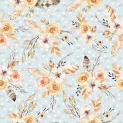 Boho Floral Bunches Baby Blue seamless (digital paper)