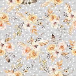 Boho Floral Bunches Grey seamless (vinyl)