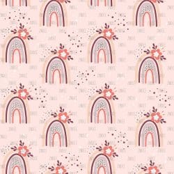 Boho Floral Rainbow Peach (digital paper)