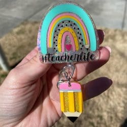 Rainbow with Wording – Acrylic Badge Reel Blank (2") No Hole | Optional Sticker or UV DTF - Image 8