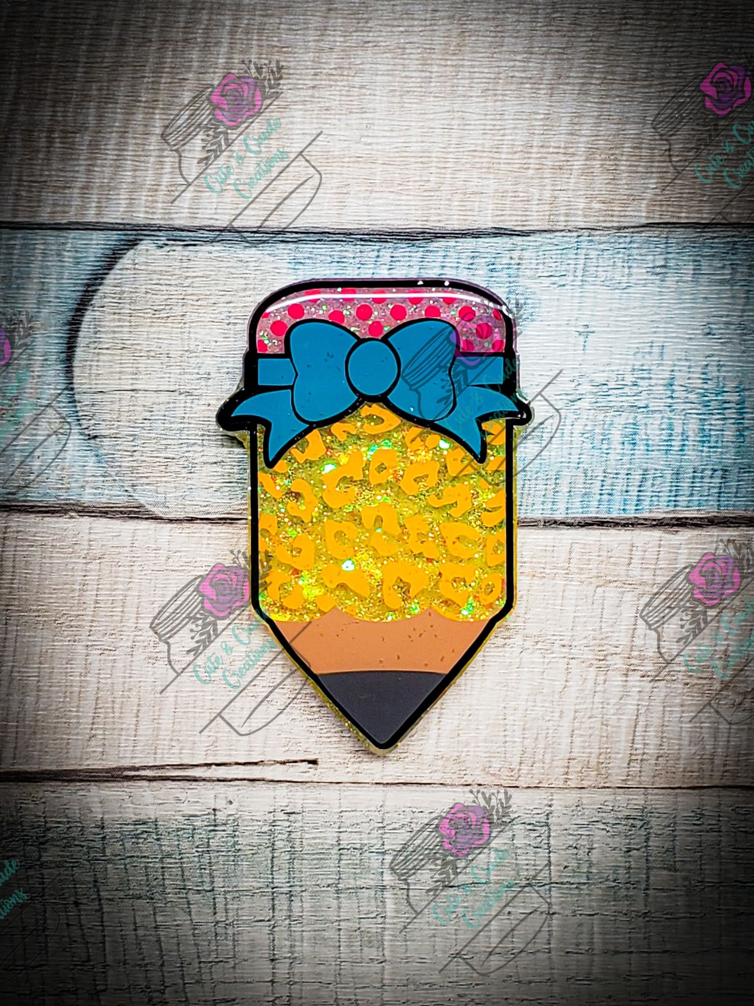 Bow Pencil Acrylic Blank- Sticker- UV DTF (2 inch) NO HOLE - Image 3